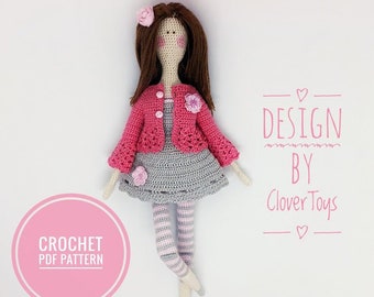 Tilda Amigurumi Doll Crochet Pattern with Clothes (PDF Pattern)