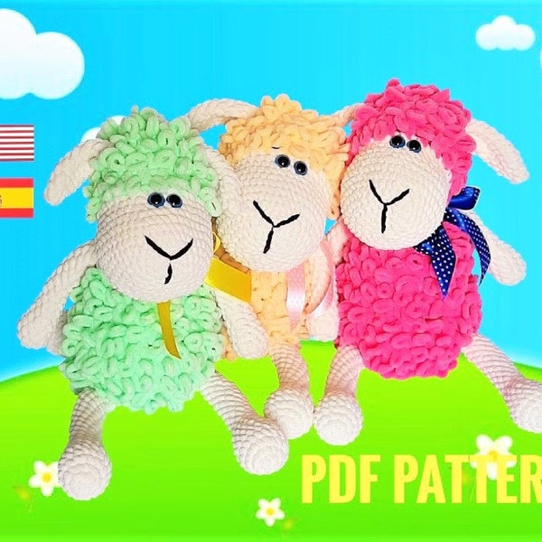 CROCHET SHEEP Pattern. Crochet Lamb pdf pattern. Amigurumi sheep pattern