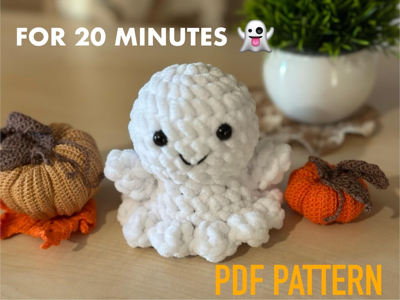 Crochet Plush Ghost PDF Pattern – Amigurumi Halloween Toy (beginner) - Etsy