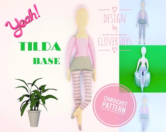 Crochet Tilda Doll Pattern, Amigurumi Doll Body (PDF)