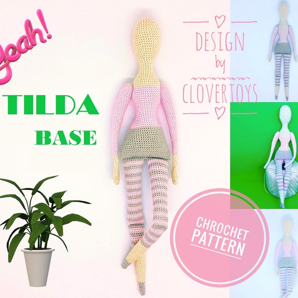 Tilda. Amigurumi  Doll Body PDF PATTERN.  Crochet Base Doll Pattern