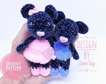 Amigurumi Mouse Girl and Boy. Crochet pattern PDF