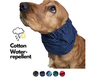 Waterproof dog snood | Cotton dog snood, Protects your dog long ears from rain, dirt and grass seeds preventing ear otitis