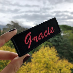 Custom Embroidered Name Patch, With Edges, Sew on, Iron on, Velcro, Any size up to 25 cm wide and 10 cm high zdjęcie 8