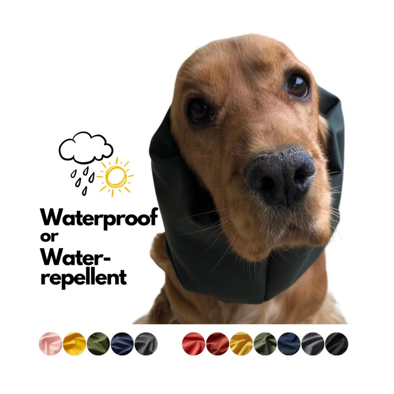 Tour de cou imperméable pour chien Protège les longues oreilles de votre chien de la pluie, de la neige et de la saleté, prévenant les otites et autres otites image 1