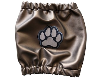 Paraorecchie per cani personalizzato in elegante similpelle,Disponibile in bronzo e nero,Protegge le orecchie del tuo cane prevenendo otiti