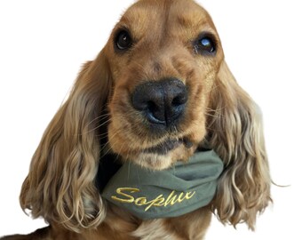 Snood per cani in cotone ricamato / Protegge le orecchie lunghe del tuo cane dallo sporco e dai semi d'erba prevenendo l'otite e altre infezioni alle orecchie