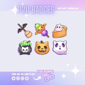 Kawaii Kitty Halloween Twitch Badges: Spooky Cat Sub Badges (Digital Download)