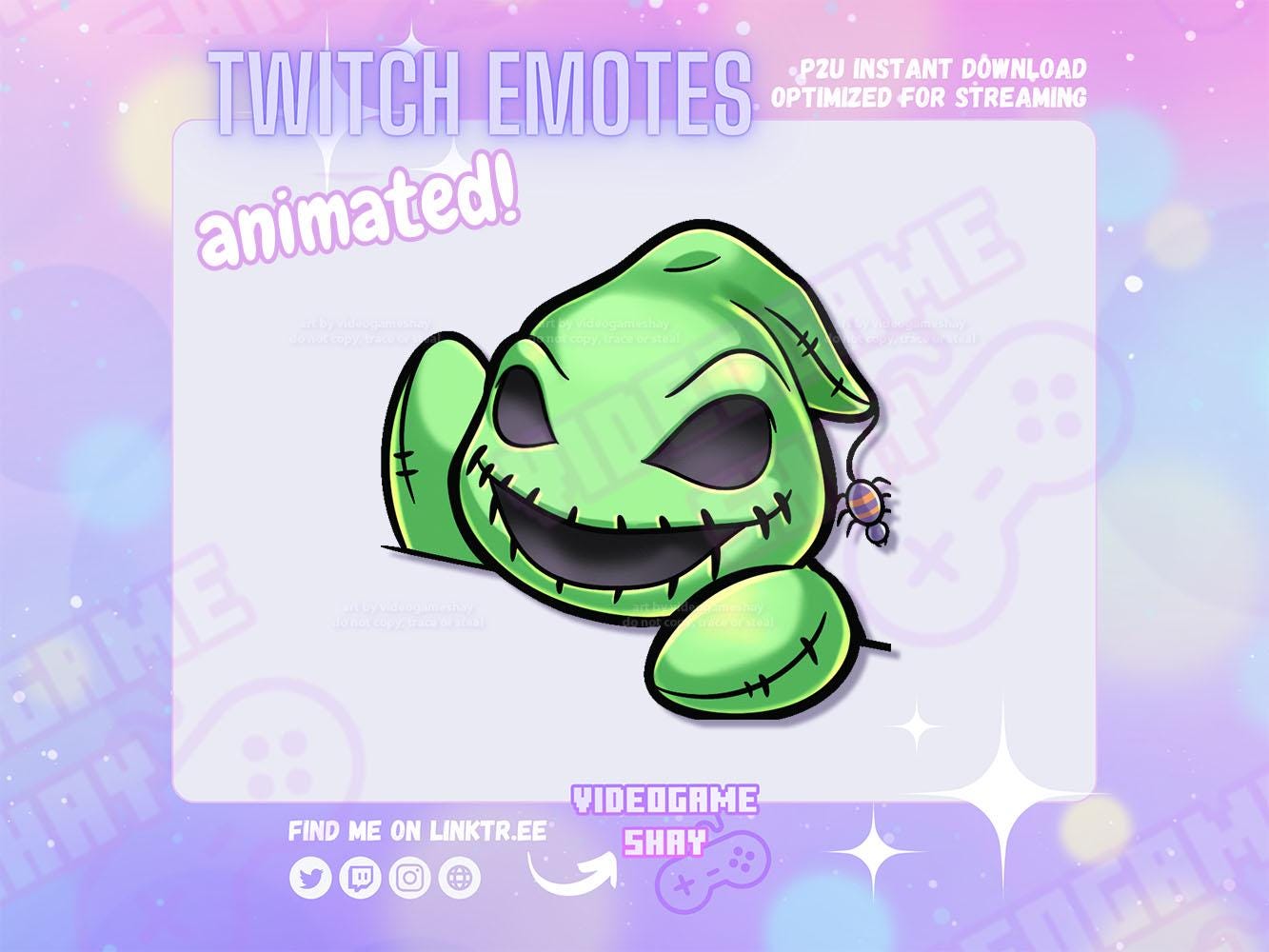 Oogie Boogie Animated Twitch Emotes | Nightmare Before Christmas ...