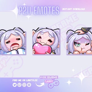 Frieren Twitch Emote Pack Twitch/Discord | Gaming | Streaming | Discord Stickers | Stream Emotes