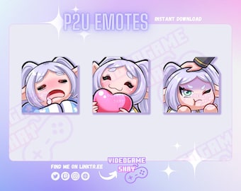 Frieren Twitch Emote Pack Twitch/Discord | Gaming | Streaming | Discord Stickers | Stream Emotes