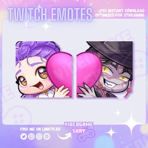 Rumi and Jinu KPOP DEMON HUNTERS Twitch Emotes Pack | Cute Chibi VTuber Emotes | Kick Emotes | Anime Girl | Kawaii Stream Assets