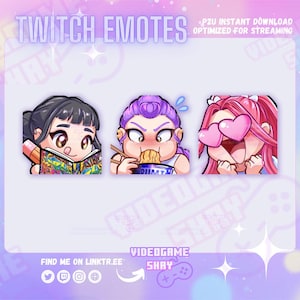 Girls of KPOP Demon Hunters Twitch Emotes Pack | Cute Chibi VTuber Emotes | Kick Emotes | Anime Girl | Kawaii Stream Assets