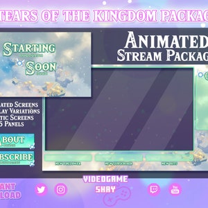 アニメ「ゼルダの伝説 ティアーズ オブ ザ キングダム」Twitch オーバーレイ パック パネル付き