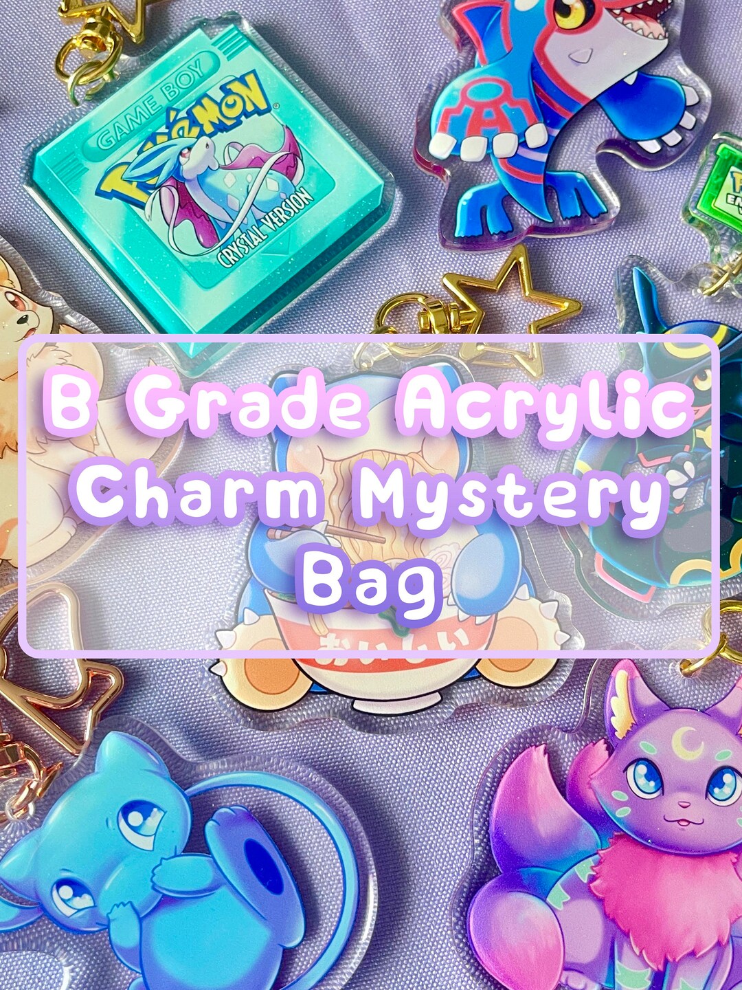 B Grade Acrylic Keychain Charms Mystery Bag I Pokemon Keychains I ...