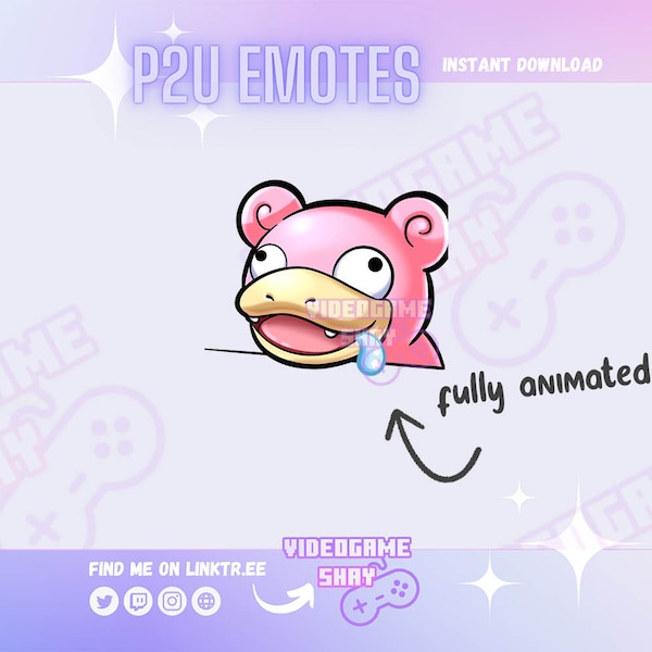Animated Pokemon Slowpoke Head Bang Tap Emote Twitch/Discord | Gaming | Streaming | Discord Stickers | Cute Stream Emotes