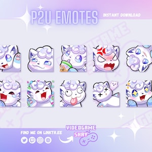 Alolan Vulpix Pokemon Emote Mega 10 Pack for Twitch/Discord | Gaming | Streaming | Discord Stickers | Stream Emotes