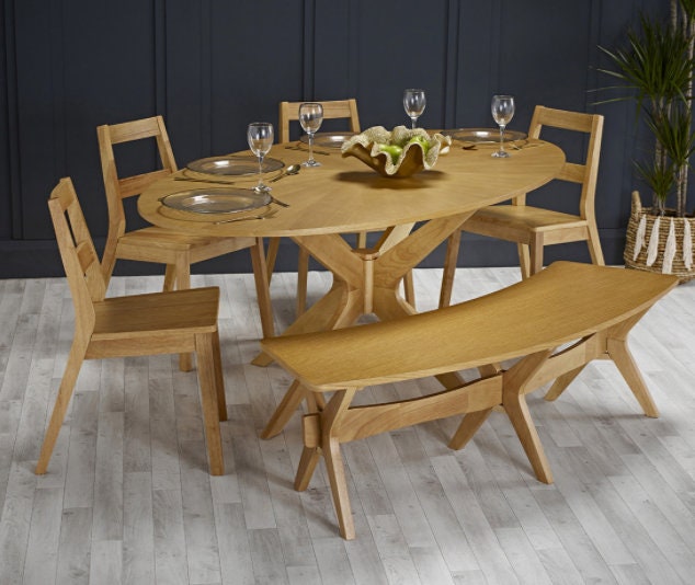 Stunning Natural White Oak Scandinavian Dining Table Solid Etsy