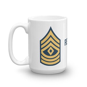 Army First Sergeant 1Sgt (E-8) Mug Insignia And Retired