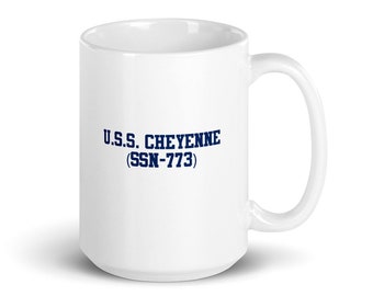 Rearguard Designs U.S.S. Cheyenne (SSN-773) White 15 Ounce Mug