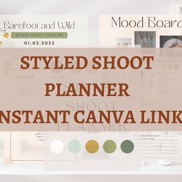 Canva Template Styled Shoot Planner for Photographers - Styled Shoot Planner Template - Canva Template Planner