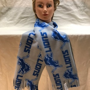 Handmade Detroit Lions Fleece Scarf: NFL Fan Gift