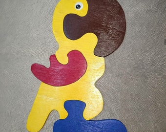 Nontoxic Parrot Duck Animal Bird Wood Puzzle Girl Boy Children Birthday Gift Montessori Perfect Educational Toy Painted  Toy Jigsaw  Kid Toy