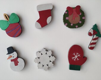 GOOHOCHY Set 4 Calamite Da Frigo A Tema Natalizio In Resina, Decorazioni Per Frigorifero, Casa, Ufficio
