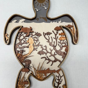 Digital File - 6 Layer Turtle Scene Cut File for Glowforge - SVG - AI - PDF