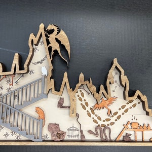 Digital File - 6 Layer Wizard Castle Scene Cut File for Glowforge - SVG - AI - PDF