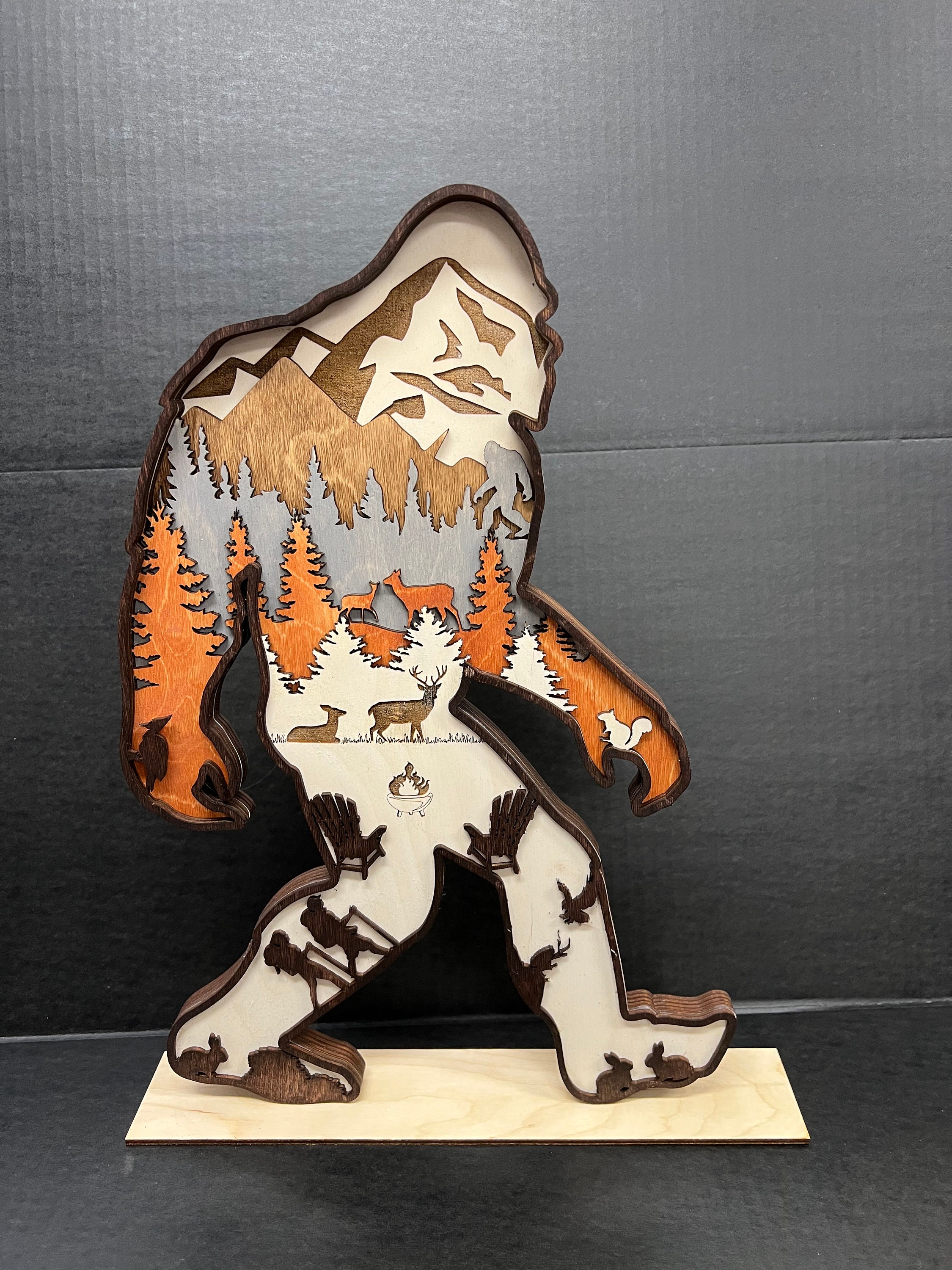 Digital File 6 Layer Bigfoot Scene Cut File for Glowforge - Etsy