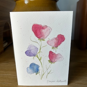 Scottish Gaelic Sweet Peas Card
