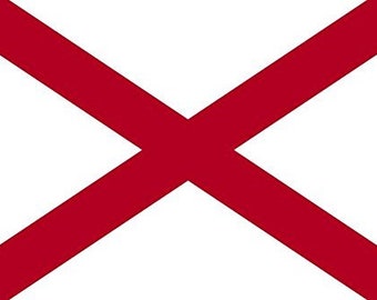 Adesivo con la bandiera dell'Alabama