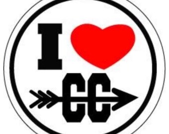 I heart cross country decal
