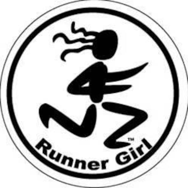 Runner Girl Colored Round Decal