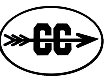 Cross Country Arrow Colored Oval Decal