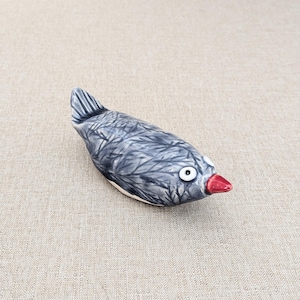 Handmade Pottery Bird Ornament | Blue Home Decor | Nature Lover Gift | Ceramic Decoration