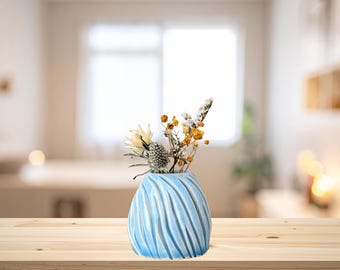 Handmade Ceramic Bud Vase, Mini Blue Flower Vase
