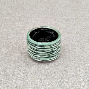 Handmade Green Ceramic Tealight Candle Holder for Table
