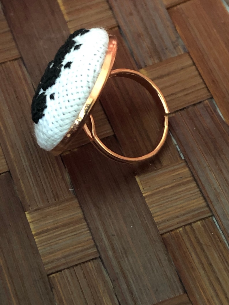 comes with a silver box and a free shipping worldwide Unique handmade embroidery ring for puppy and kitty lovers perfect for present