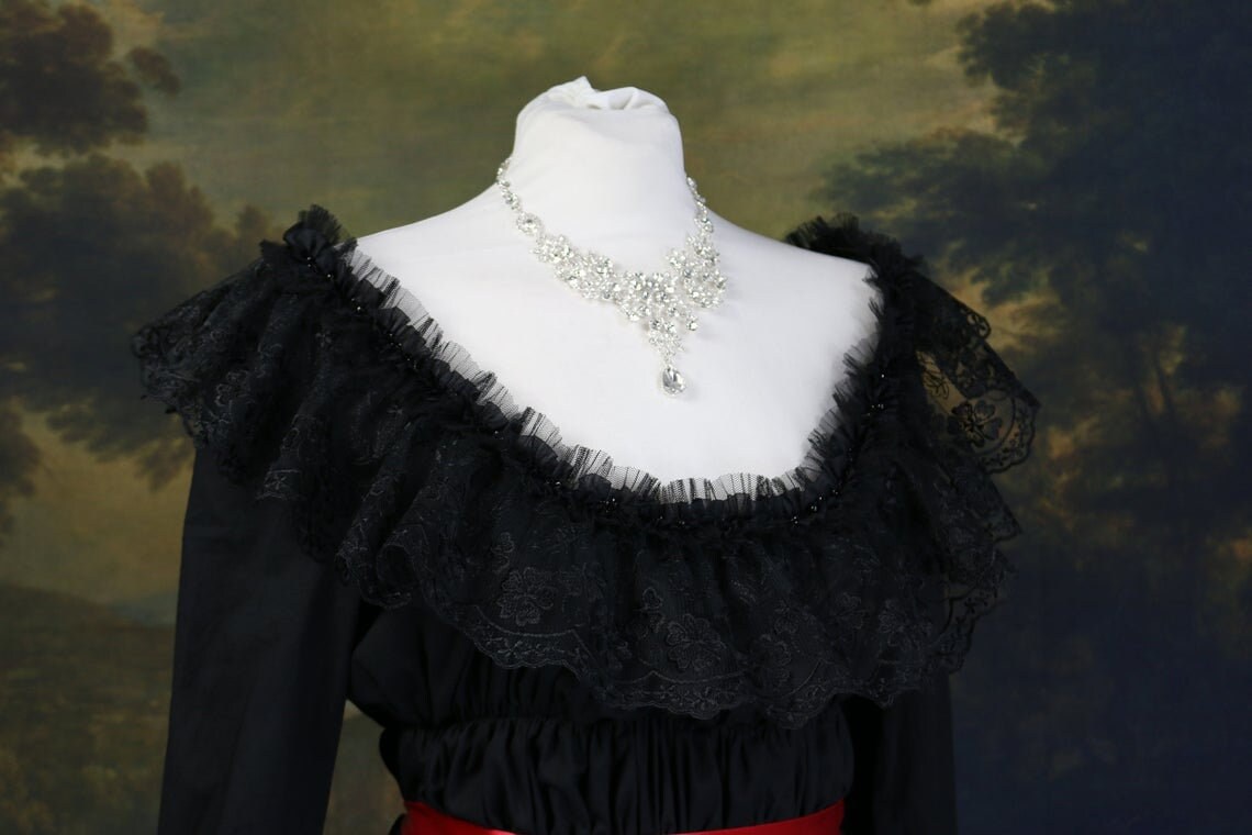 Black Chemise A La Reine Marie Baroque Rococo Etsy UK