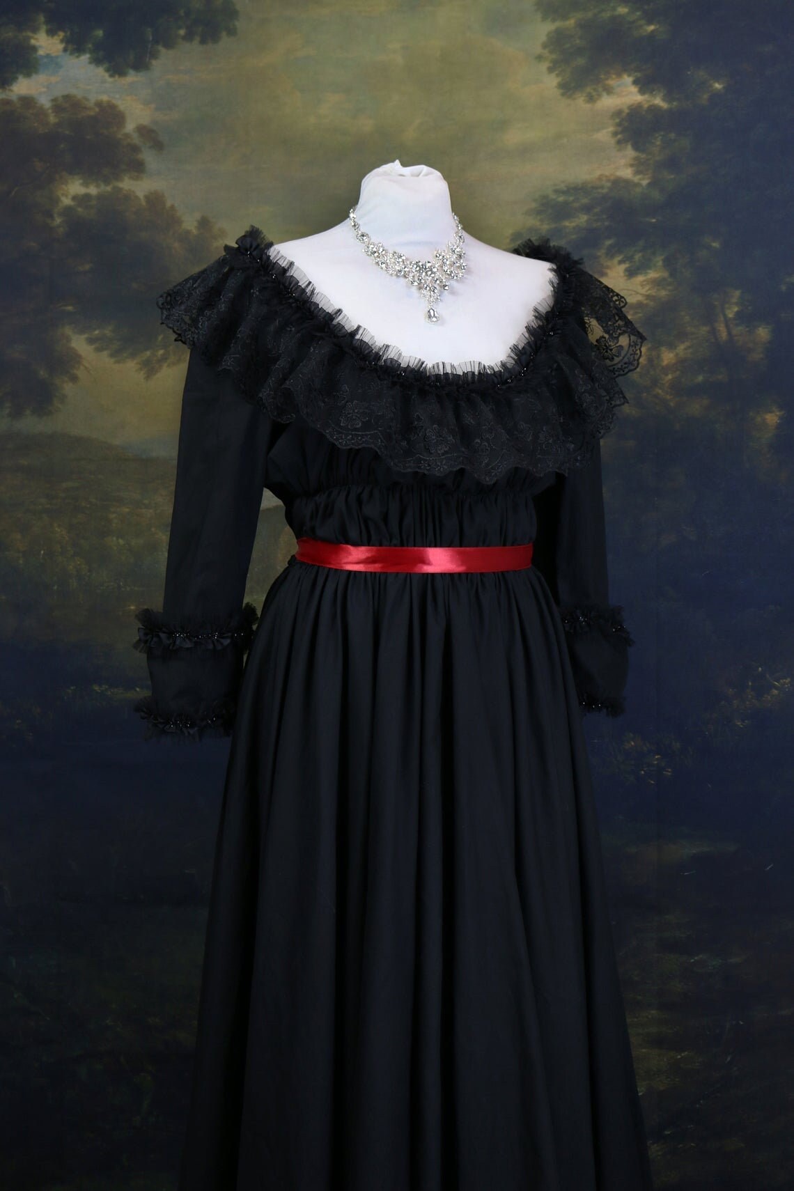 Black Chemise A La Reine Marie Baroque Rococo Etsy UK