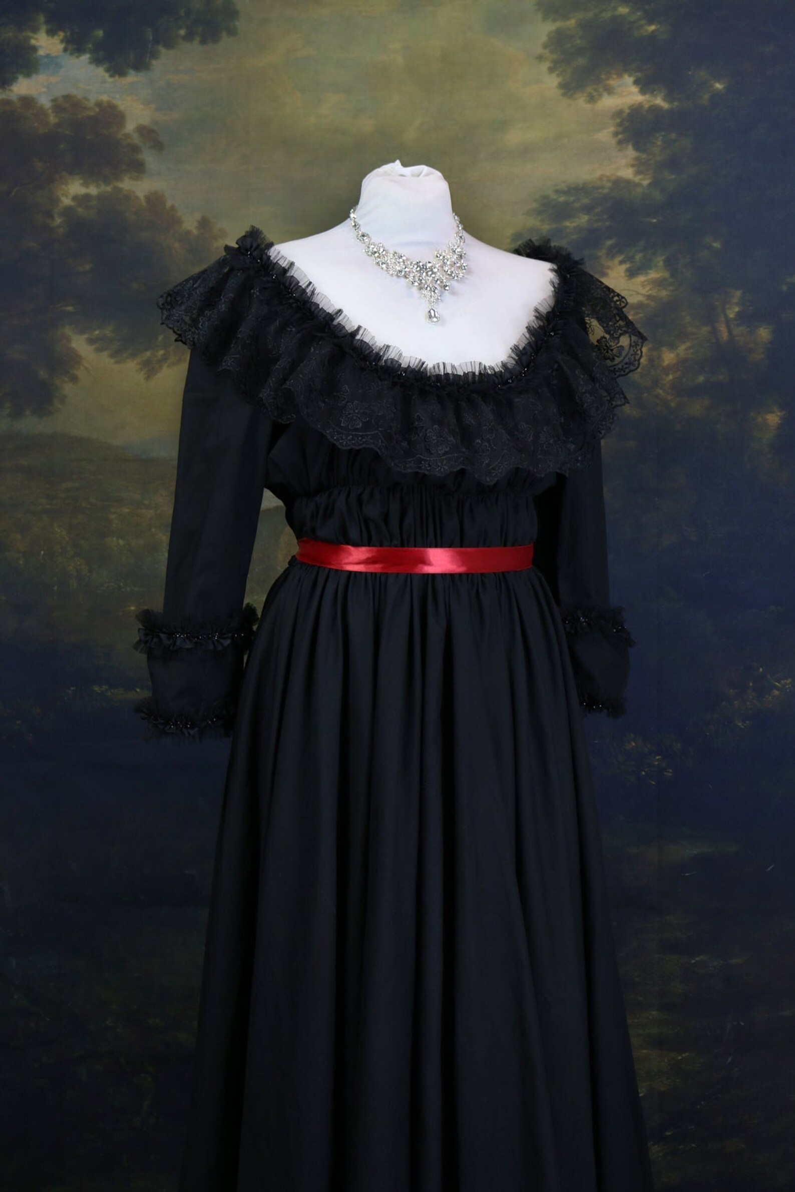 Black Chemise A La Reine Marie Baroque Rococo Etsy UK