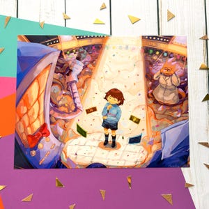 IT&#39;S A GAME SHOW~! Metatton and Frisk 8.5 x 11&quot;in / A4 Luster Print