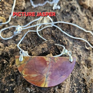 NEW Jasper Gemstone Earrings and Necklace Jewelry with Sterling Silver