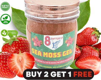 flavored sea moss gel Strawberry, Chocolate, Irish moss Gel, Apple, cinnamon, sweet Sea Moss Gel