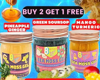 Flavored Sea Moss Gel Bundle – Tropical, Digestive, Immune Superfood