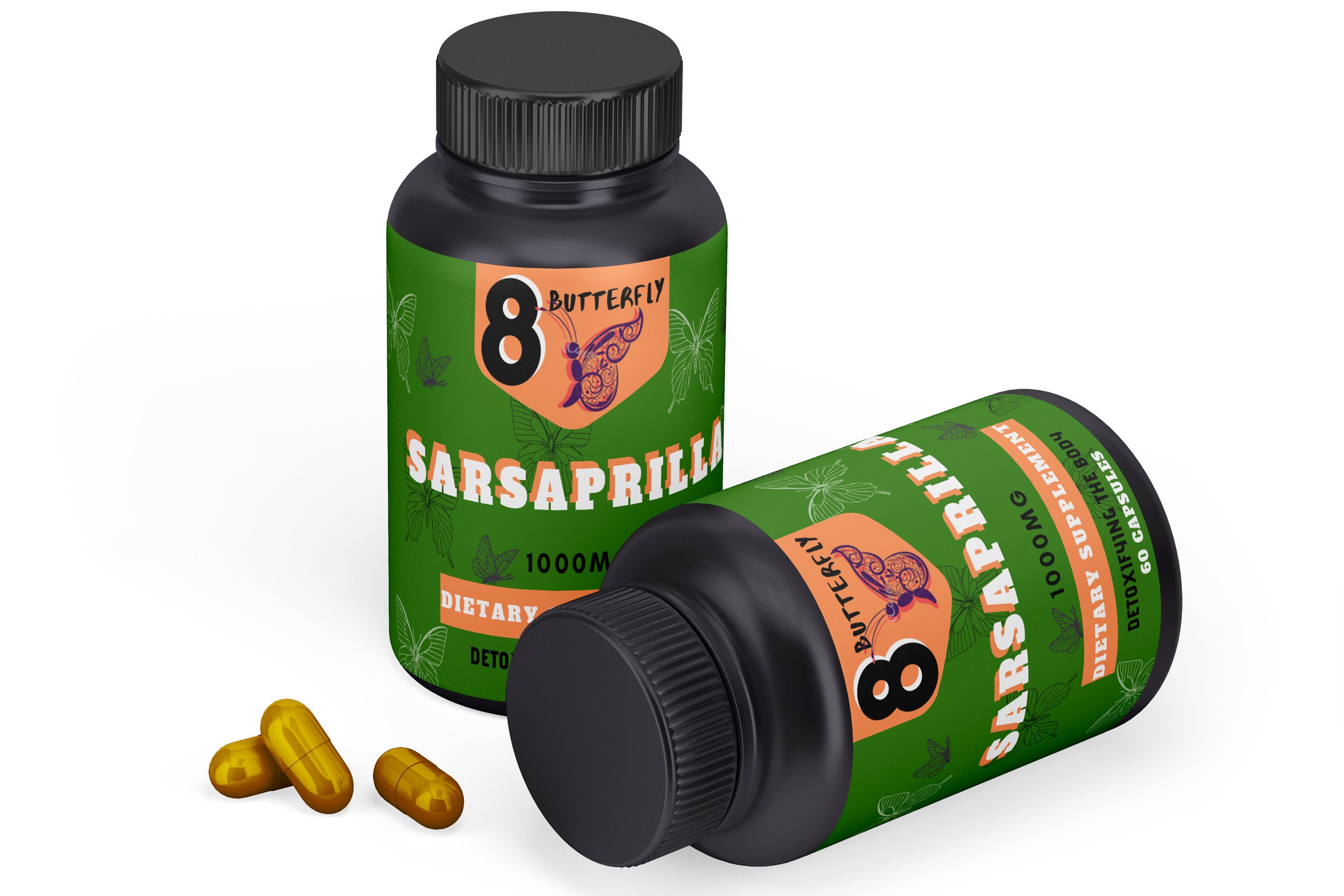 SARSAPARILLA CAPSULES vegan Bottle contains 100 500Mg | Etsy