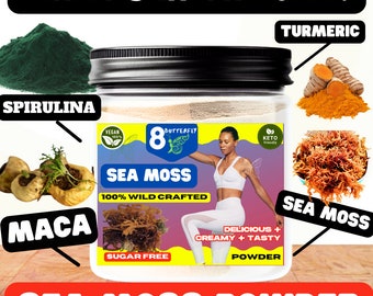 Veganer Sea Moss Powder Drink-Mix: Zuckerfreies Superfood, Schokoladengeschmack