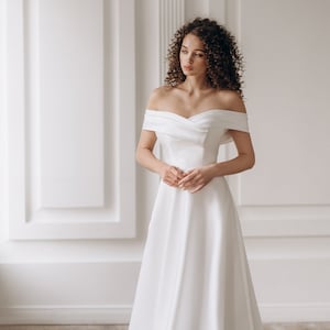 Bardot a 2025 line wedding dress